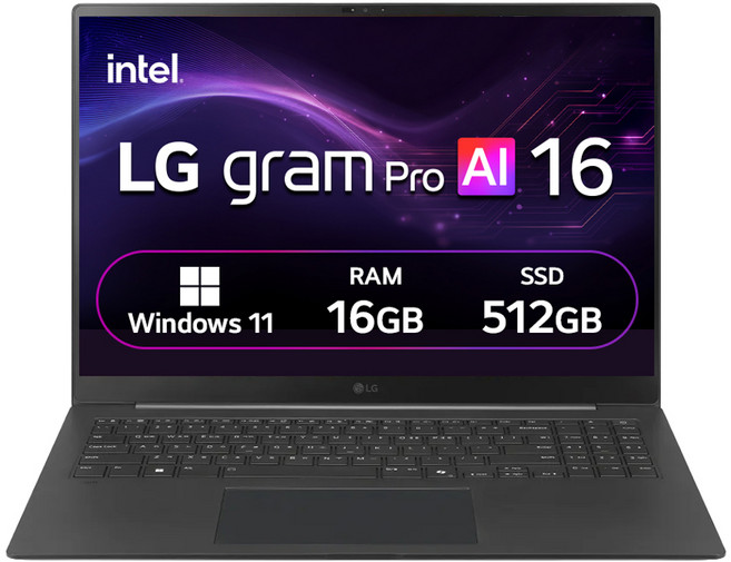 LG전자 2026 그램 Pro AI 16 코어Ultra5 방문설치, 블랙, 16Z90U-GS5ZK, 512GB, 16GB, WIN11 Home