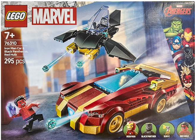 LEGO 76310 SH 鋼鐵人汽車和黑豹大戰紅浩克6, 1盒