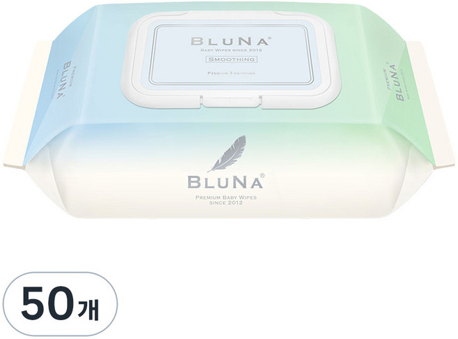 블루나 스무딩 프리미엄 아기물티슈 캡형, 70g, 72매, 50개