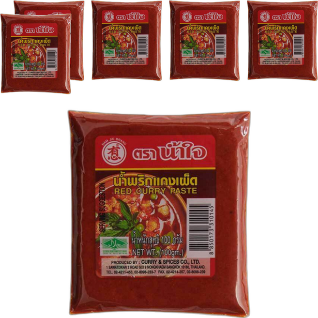 남자이 태국 레드커리 페이스트, 100g, 6개