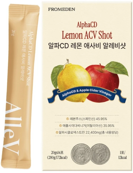 프롬이든 알파CD 레몬 애사비 알레비샷 14p, 280g, 1개 - 쿠팡