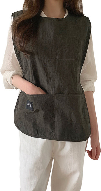 깨비다 방수 조끼 앞치마 기본 ver, 딥카키, 1개