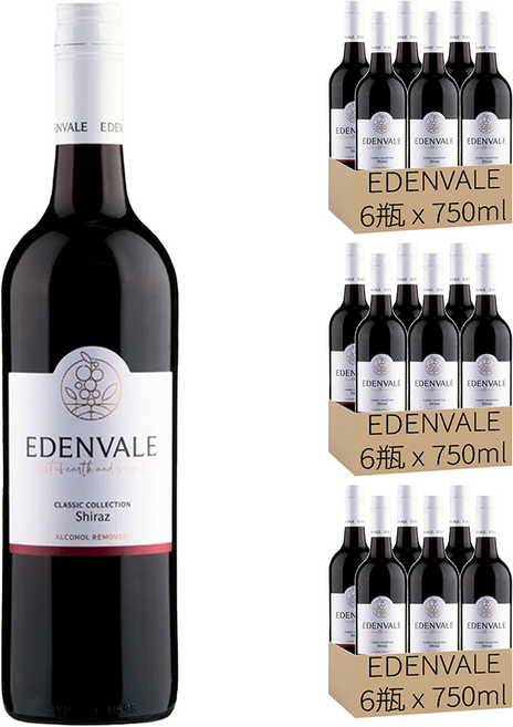 EDENVALE 養生紅葡萄飲 西拉子, 18瓶, 750ml