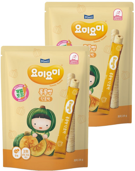 Maeil 每日乳業 Yommy Yommy 米棒棒, 2袋, 南瓜, 24g