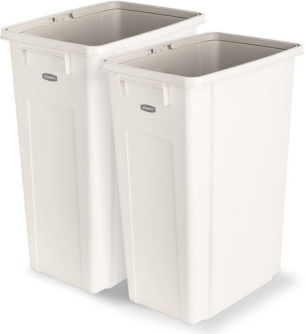 프랑코홈 종량제 분리수거 쓰레기통 50L 2개 세트, 화이트
