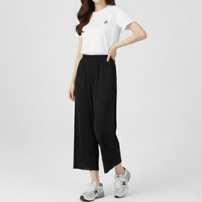 Sonio 女款鬆緊帶七分褲