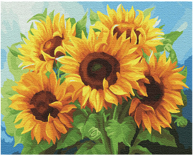 플레이어바웃 DIY 명화 그리기 세트 40 x 50 cm, 활짝핀해바라기, 1개