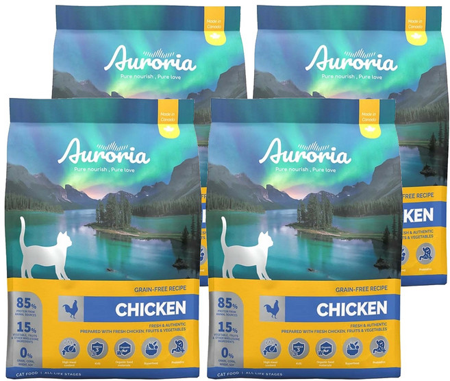 Auroria 極光 全齡貓用 無穀天然糧, 1lb, 4包, 雞肉