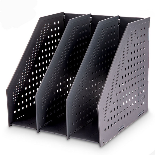 델리 펀칭 3단 폴딩 간이 책꽂이 D0824, 다크그레이(D0824-DGY)