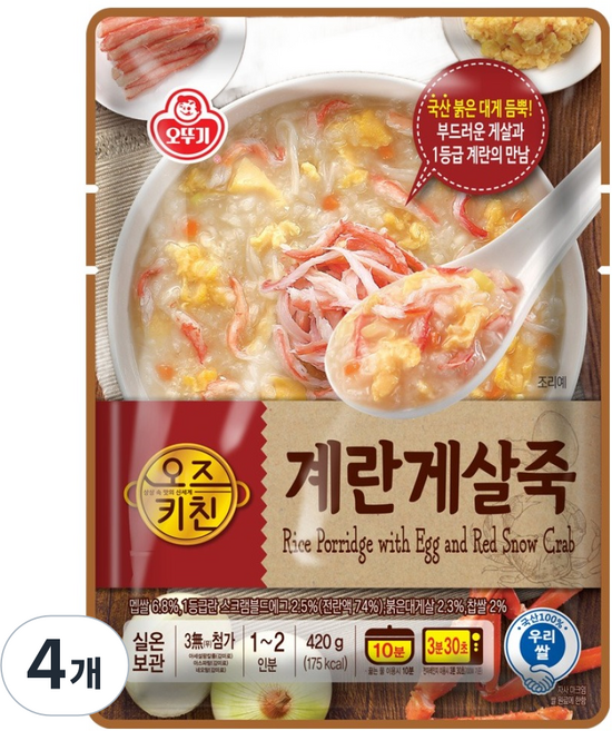 Oz Kitchen 雞蛋蟹肉粥, 4個, 420g