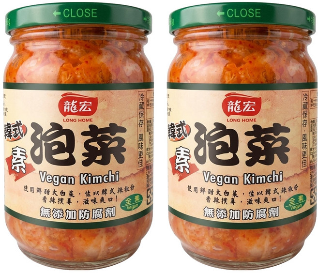 龍宏 韓式泡菜, 380g, 2罐
