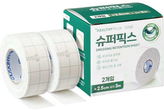 밴드골드 헬씨플러스 슈퍼픽스 드레싱밴드, 1개, 2개입