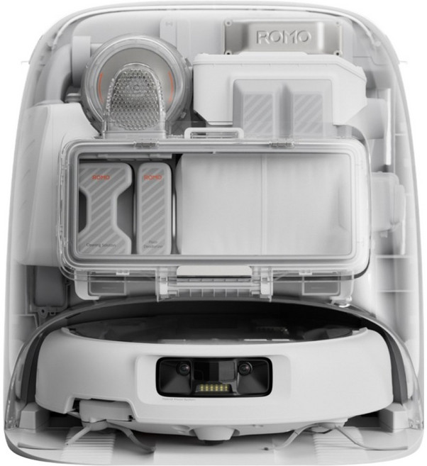 DJI ROMO P 로봇청소기, CR8E, 투명 + 화이트