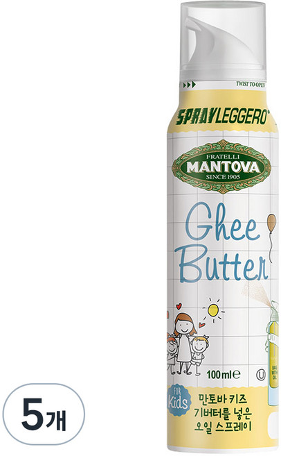 만토바 키즈 오일 스프레이, 기버터, 100ml, 5개