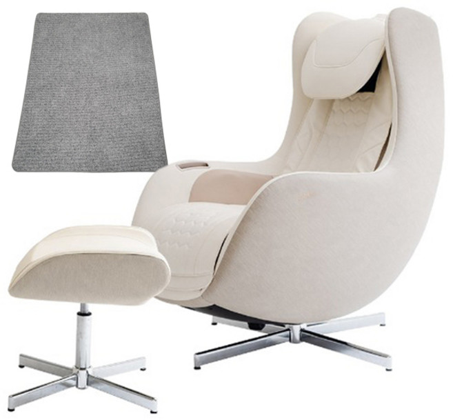 브람스 지이 루디 안마의자 + 풋레스트 + 러그 방문설치, BRAMS-S500, 라이트 카키 + 베이지 + 러그 랜덤발송