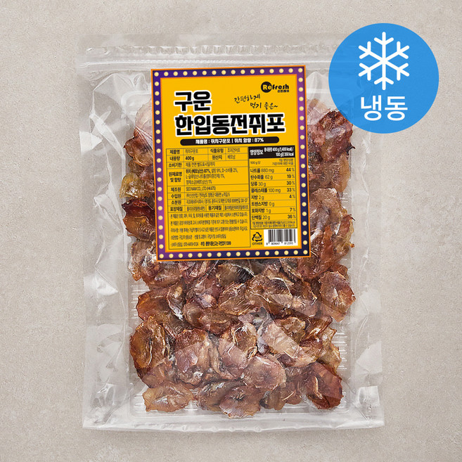 리프레쉬 구운 한입동전쥐포 (냉동), 400g, 1개
