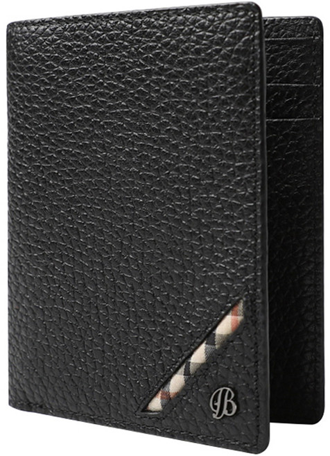 블랑플뢰르 남성용 사선체크 오플 중지갑