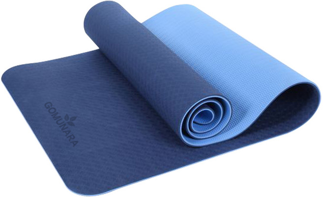 고무나라 TPE 투톤 요가매트, 블루, 1개