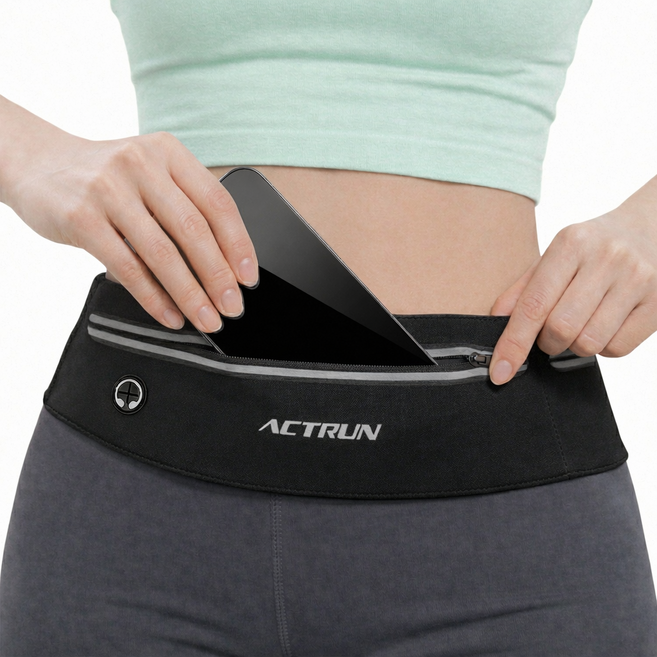 액트런 고급형 스포츠 러닝 와이드 플립 벨트, 블랙, 1개