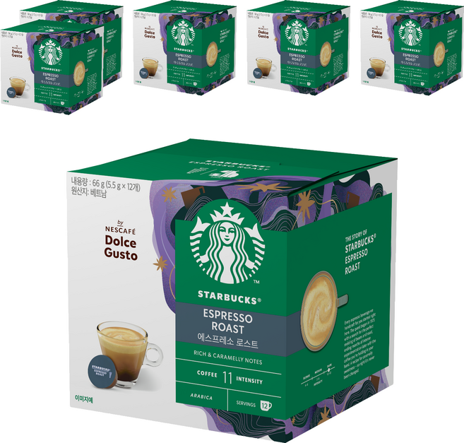 스타벅스 에스프레소 로스트 by 네스카페 돌체구스토 캡슐커피, 5.5g, 12개입, 6개