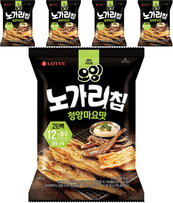 롯데웰푸드 오잉 노가리칩 청양마요맛, 60g, 5개