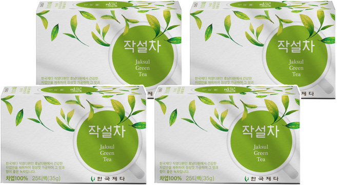 한국제다 작설차 25 티백, 1.4g, 25개입, 4개