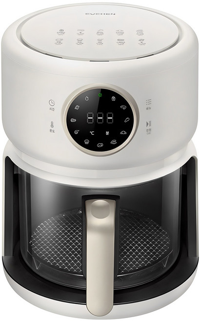 쿠첸 투명 미니 에어프라이어 3L, COV-B030W, WHITE