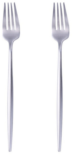 邸家本舖 歐風純色餐具 餐叉, 銀色, 2支
