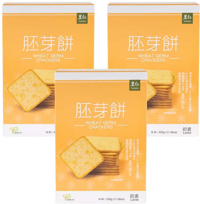 里仁 胚芽餅, 320g, 3盒