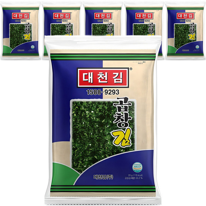 대천김 곱창김 전장, 20g, 6개