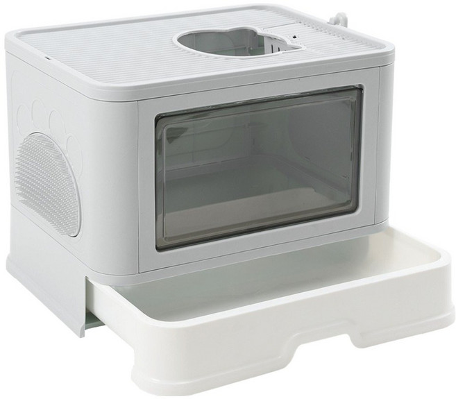 DING DONG PET 神奇封閉式貓砂盆, 1個, 灰色