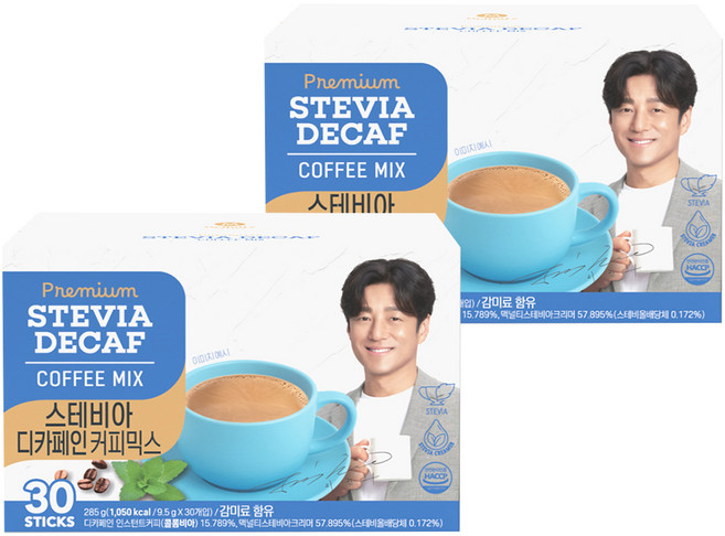 맥널티커피 스테비아 디카페인 커피믹스, 9.5g, 30개입, 2개