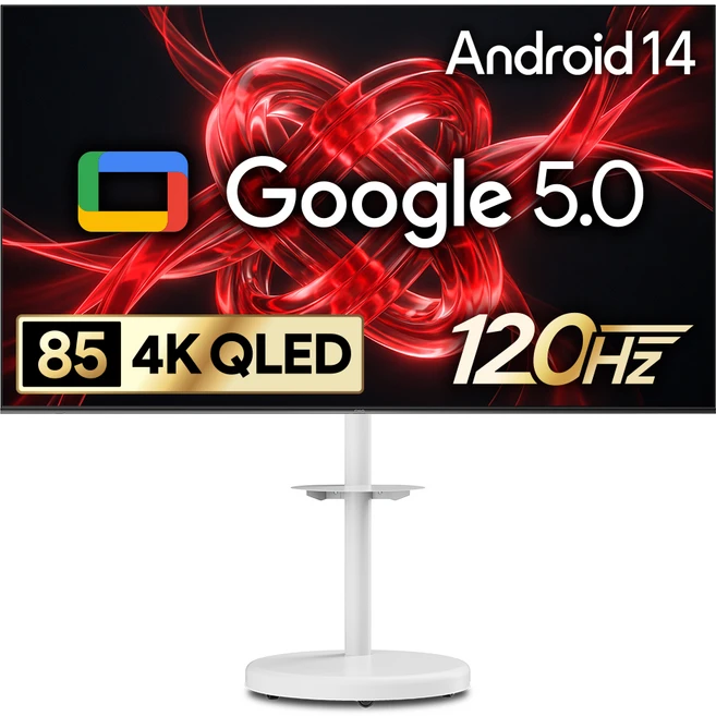 더함 4K UHD QLED TV • 215cm(85인치) • 스마트 TV • 이동형 스탠드 • 방문설치