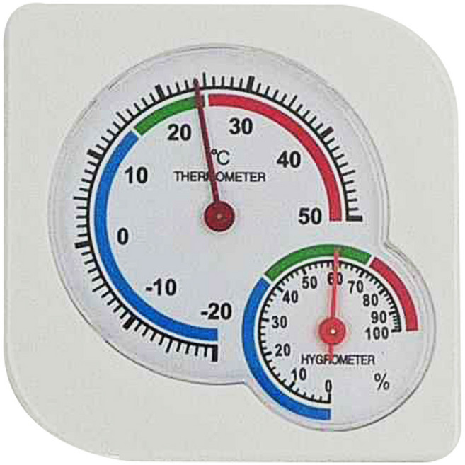 RiTERS 瑞特斯 迷你機械式立掛溫濕度計, 白色, 1個