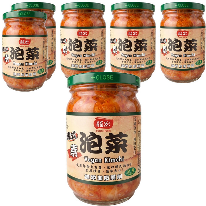 龍宏 韓式泡菜, 380g, 6罐
