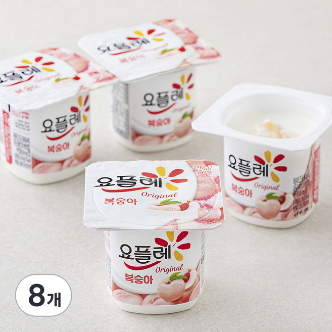 요플레 복숭아 멀티 4p, 340g, 2개