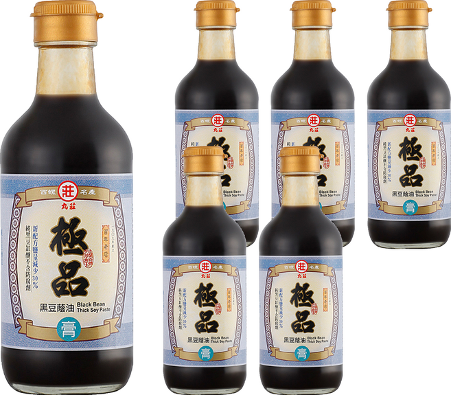 丸莊醬油 極品黑豆蔭油膏 350g 台灣製造 180日天然發酵, 6瓶