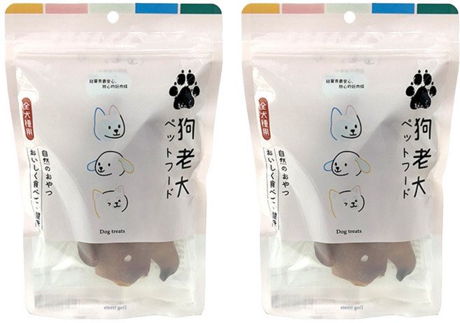 狗老大 寵物零食, 2包, 豬耳朵, 60g