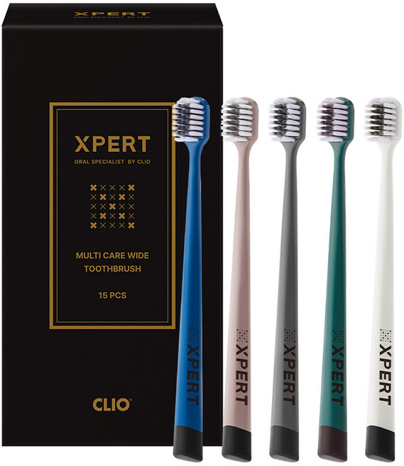 XPERT 멀티케어 와이드 초극세모 칫솔, 15개입, 1개