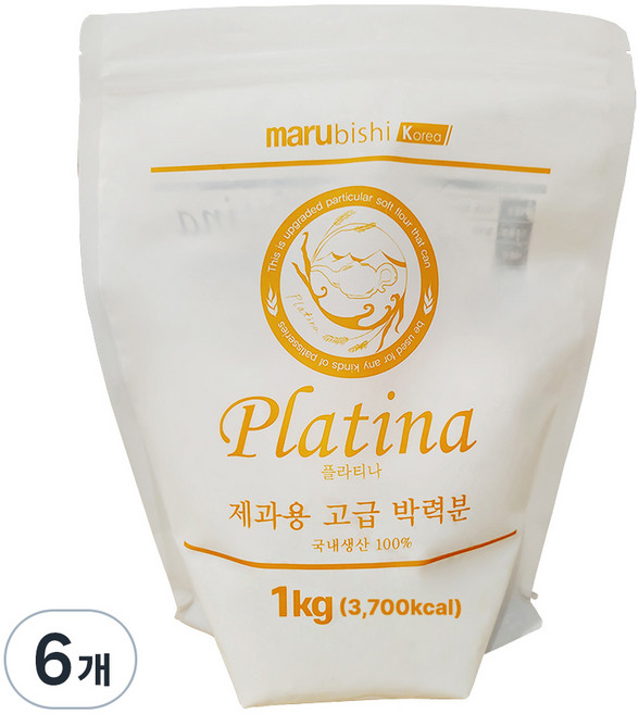 마루비시 플라티나 제과용 고급 박력분, 1kg, 6개