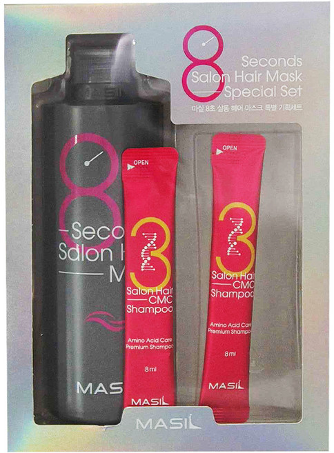 MASIL 髮膜 350ml + 洗髮精 8ml 2包套組, 366ml, 1組