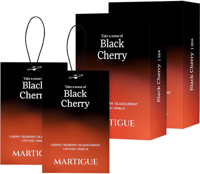 마르티그 퍼퓸 샤쉐 차량용 방향제 2p, 2세트, 블랙체리