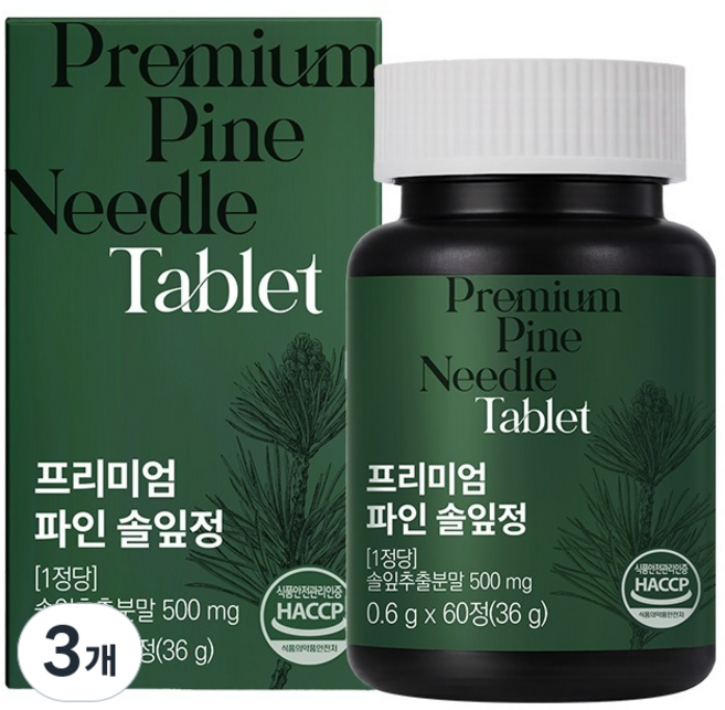 이롭핏 프리미엄 파인 솔잎정 36g, 3개, 60정