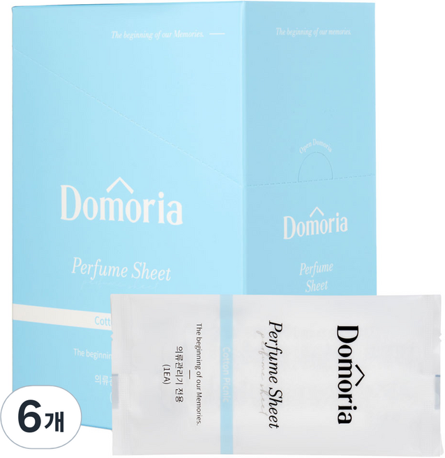 도모리아 의류관리기 에어드레서 스타일러 향기 시트 코튼 피크닉 본품, 40매, 6개
