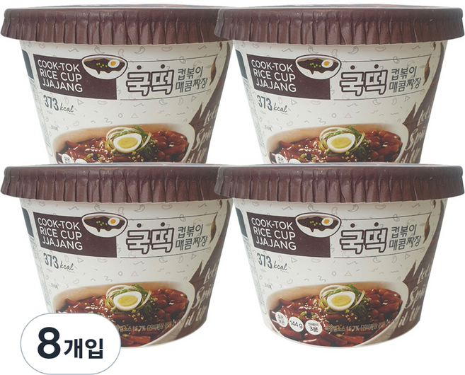 추억의국민학교떡볶이 에스제이푸드 낭만부라더 컵볶이 매콤짜장, 144g, 8개