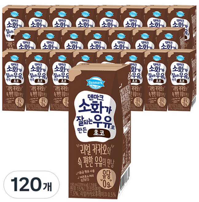 덴마크 소화가 잘되는 우유로 만든 초코, 190ml, 120개