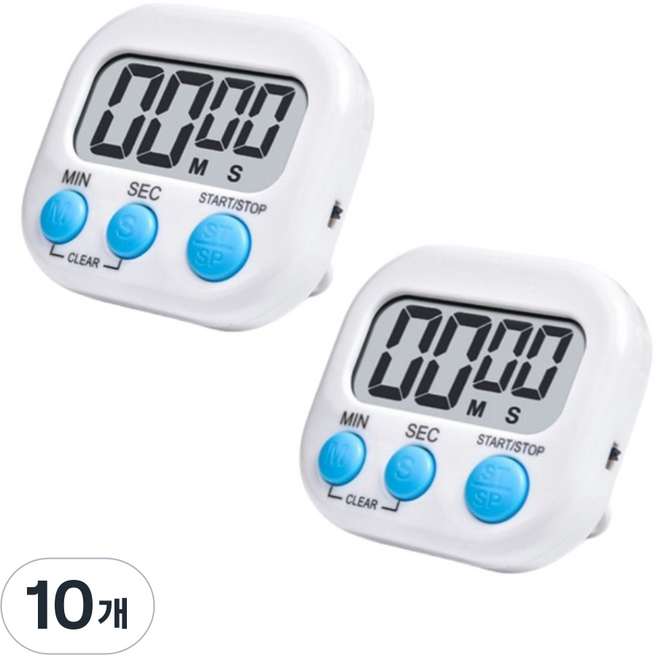 Living Gourmet 磁吸廚房計時器, 白色, 10個