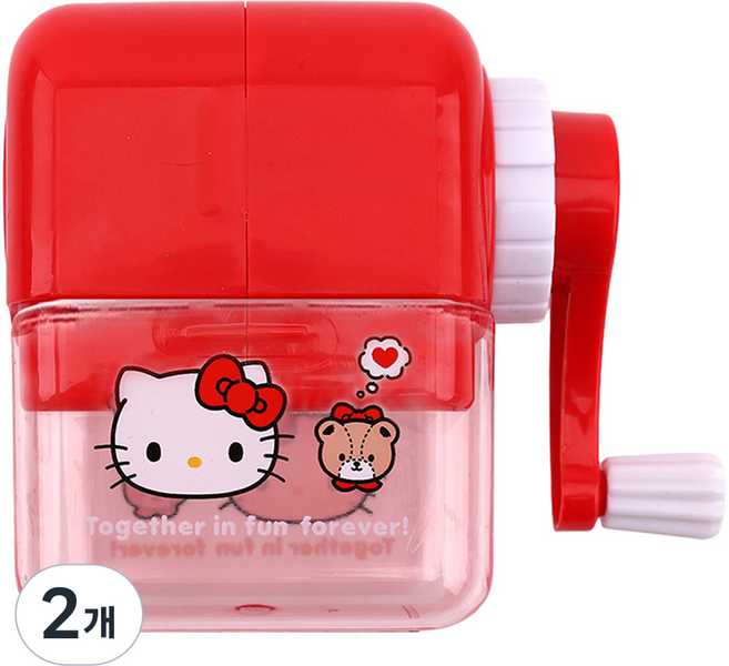 산리오 캐릭터 헬로키티 미니 수동 연필깎이, 혼합색상, 2개