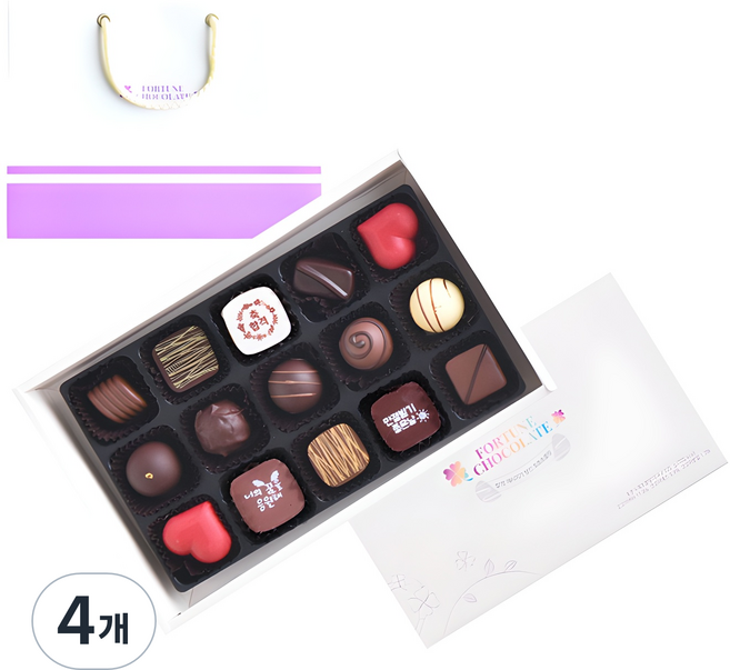 상상앤드 행운의 초콜릿 15구 세트, 125g, 4개