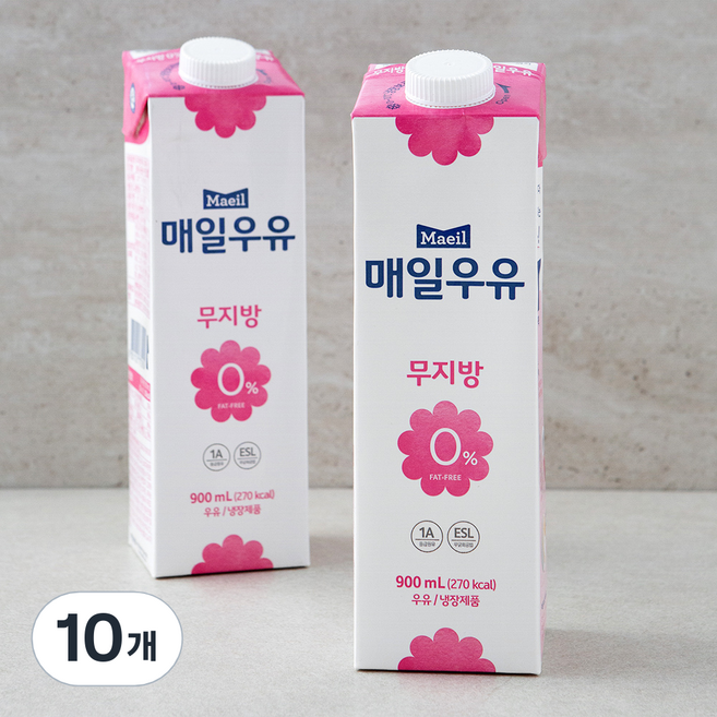 매일우유 무지방, 900ml, 10개